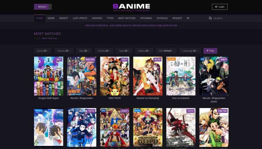 sites anime gratuit - 9anime